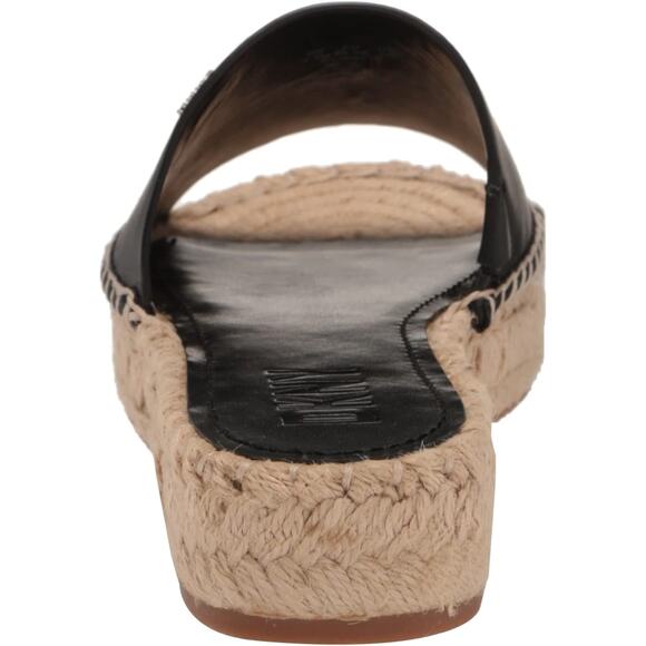 DKNY Women Camillo Espadrille Platform Slide Sandals Size US 11M Black Leather - Picture 4 of 6